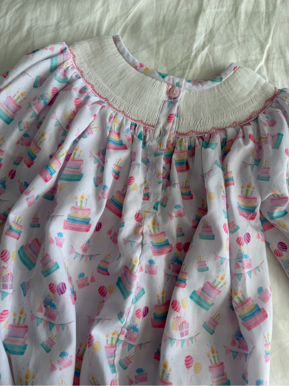 The Smocked Flamingo Baby “Birthday Girl” Onesie - Picture 9 of 9